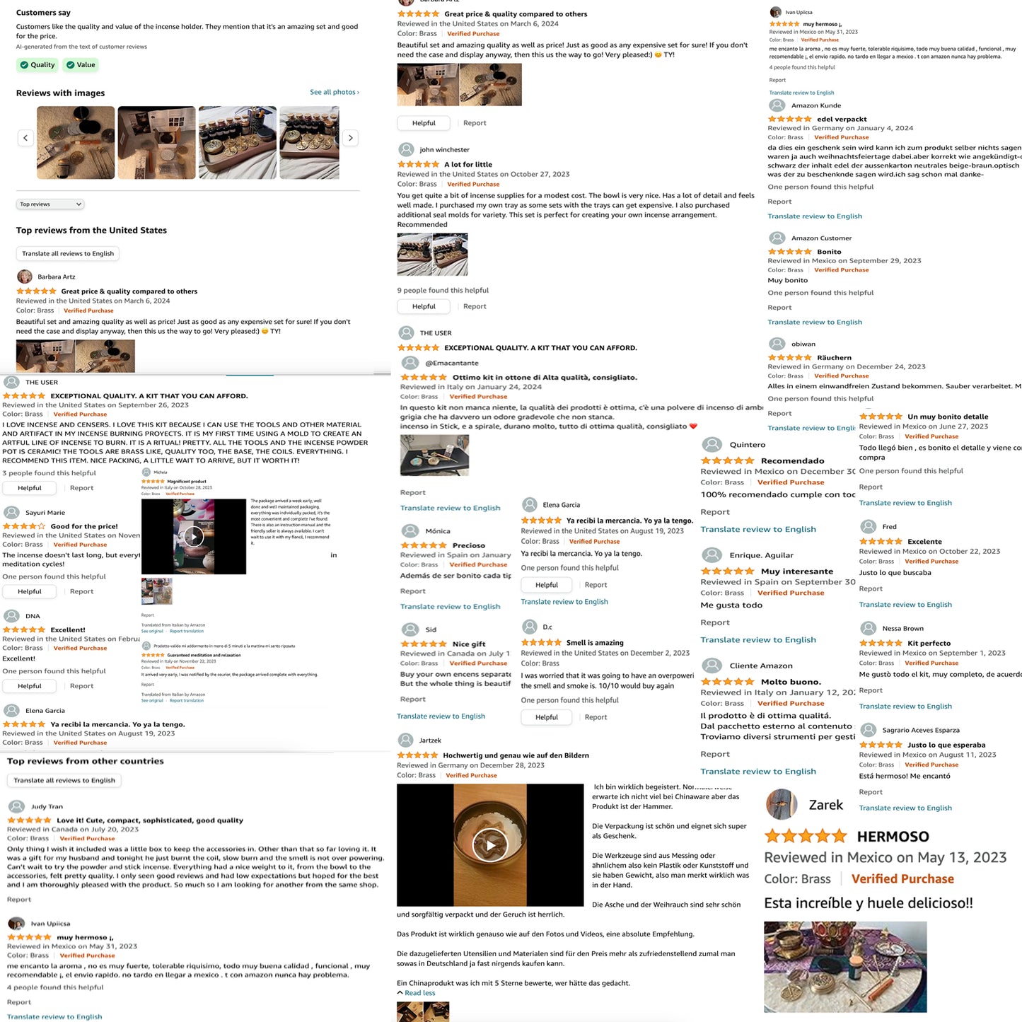 1  Hottest sale Copper Incense Burner 16Pcs Tool set