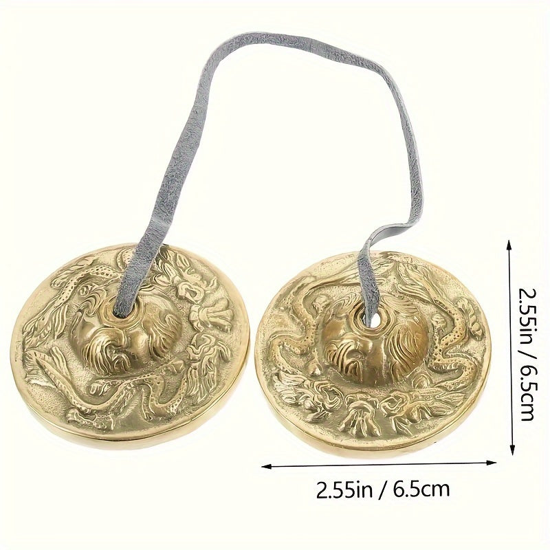 Copper Bell Meditation Dragon Patterned Brass Chime