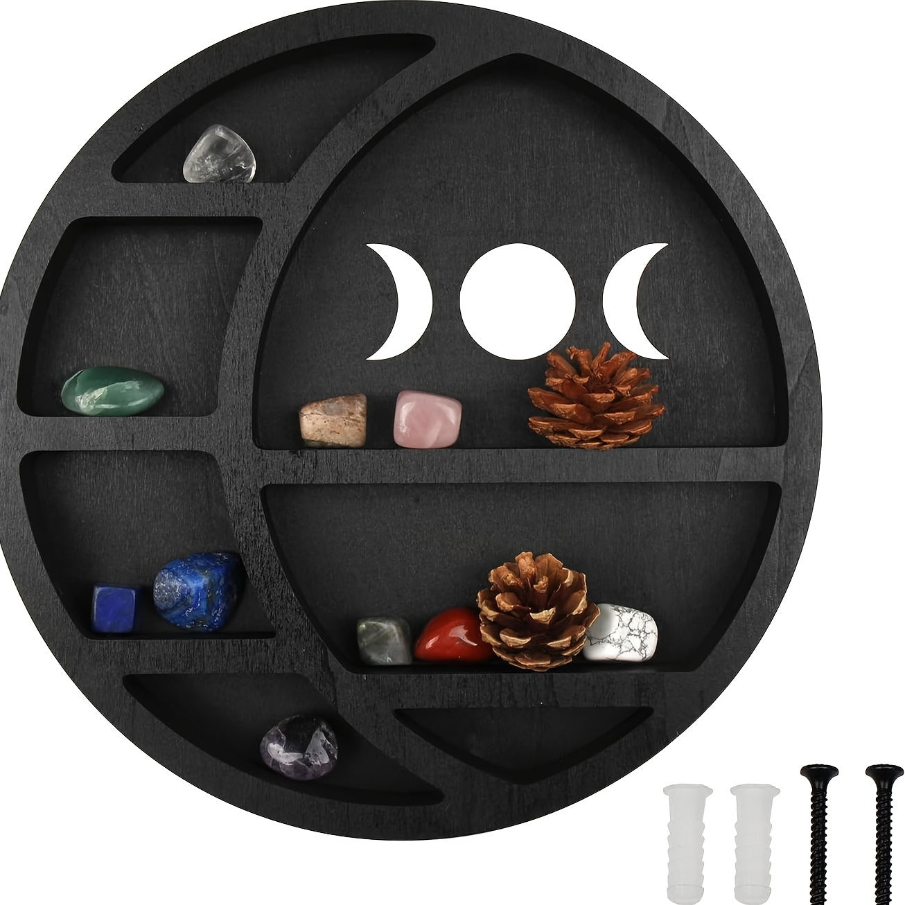 Crystal/Essential Oils Display Shelf - Handcrafted Wooden