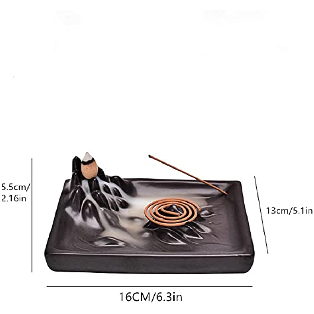 Ceramic Waterfall Incense Burner 60 Cones+30 Sticks
