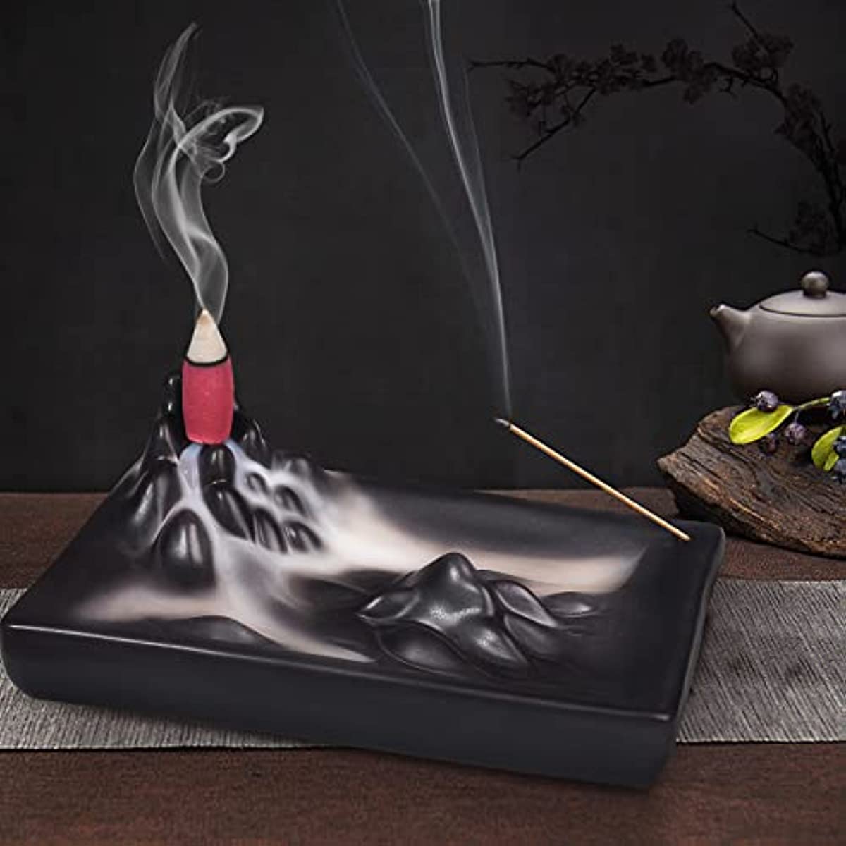 Ceramic Waterfall Incense Burner 60 Cones+30 Sticks