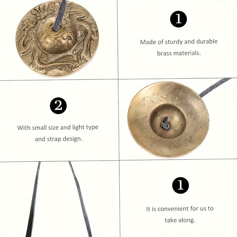 Copper Bell Meditation Dragon Patterned Brass Chime