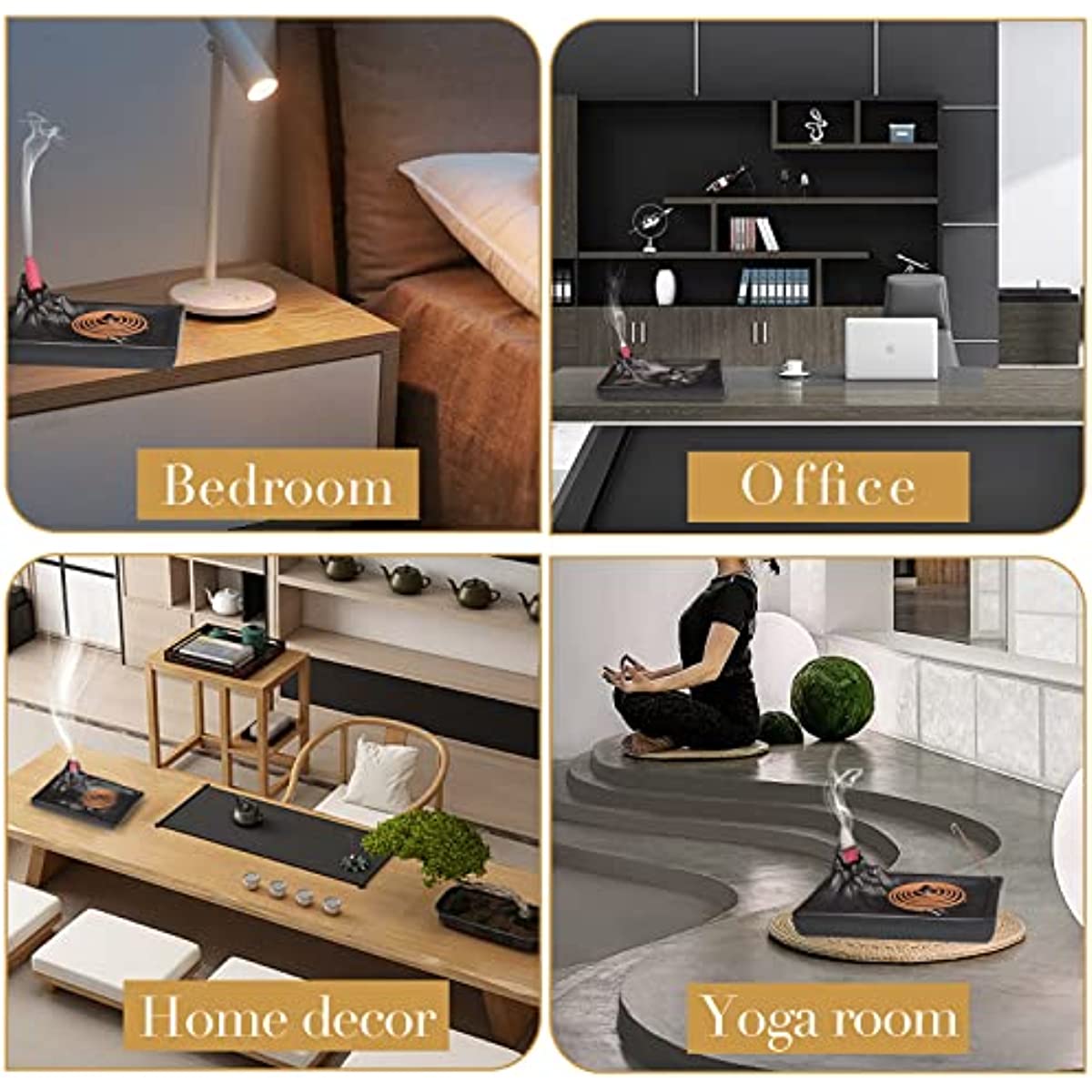 Ceramic Waterfall Incense Burner 60 Cones+30 Sticks