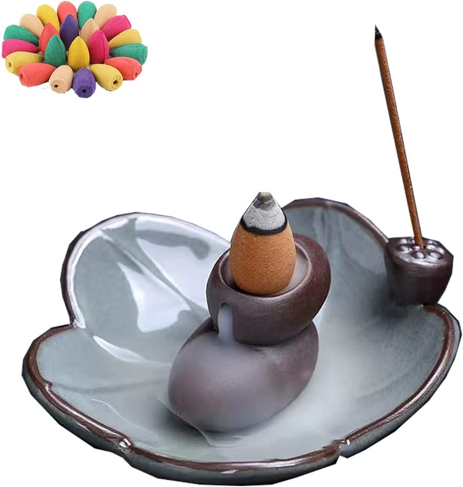 Ceramic Waterfall Incense Burner with 20 Cones