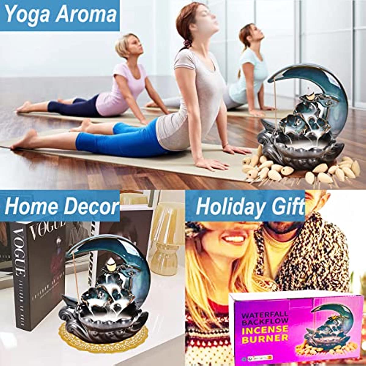 Ceramic Moon Backflow Incense Burner