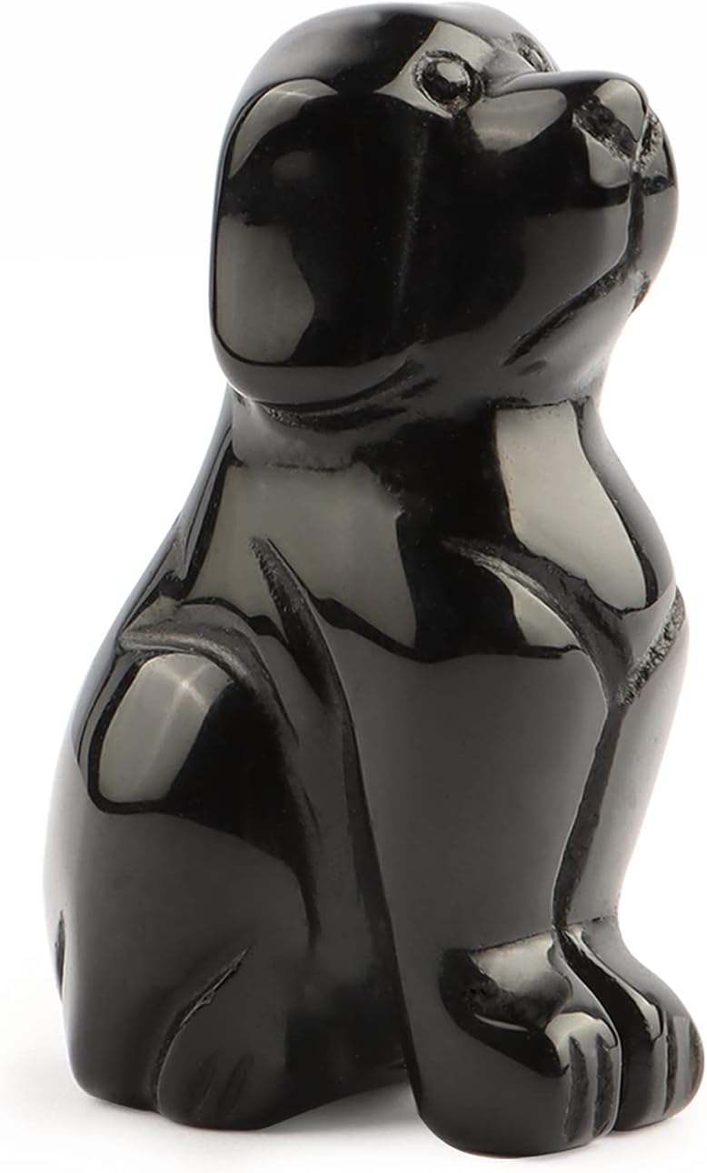 2" Black Obsidian Dog Crystal