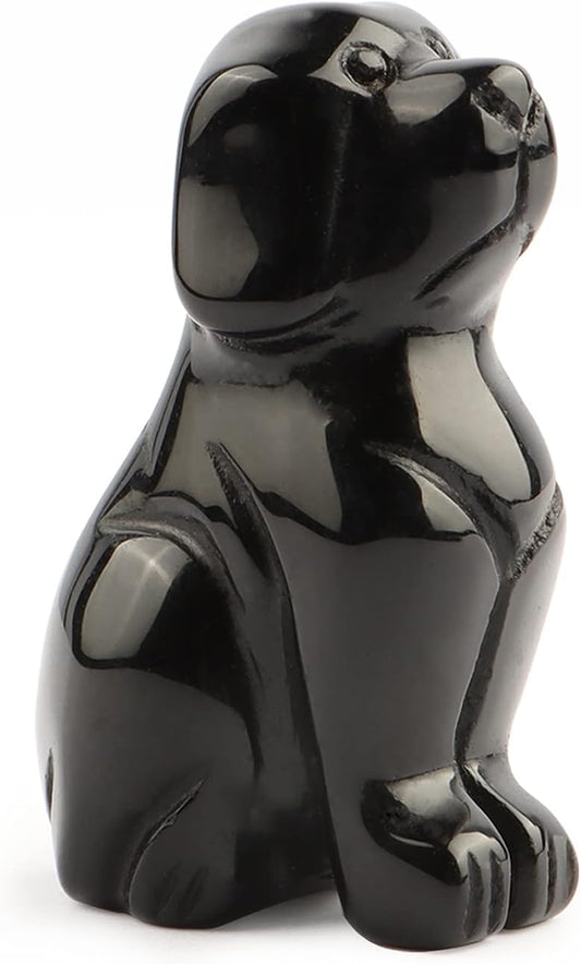 2" Black Obsidian Dog Crystal