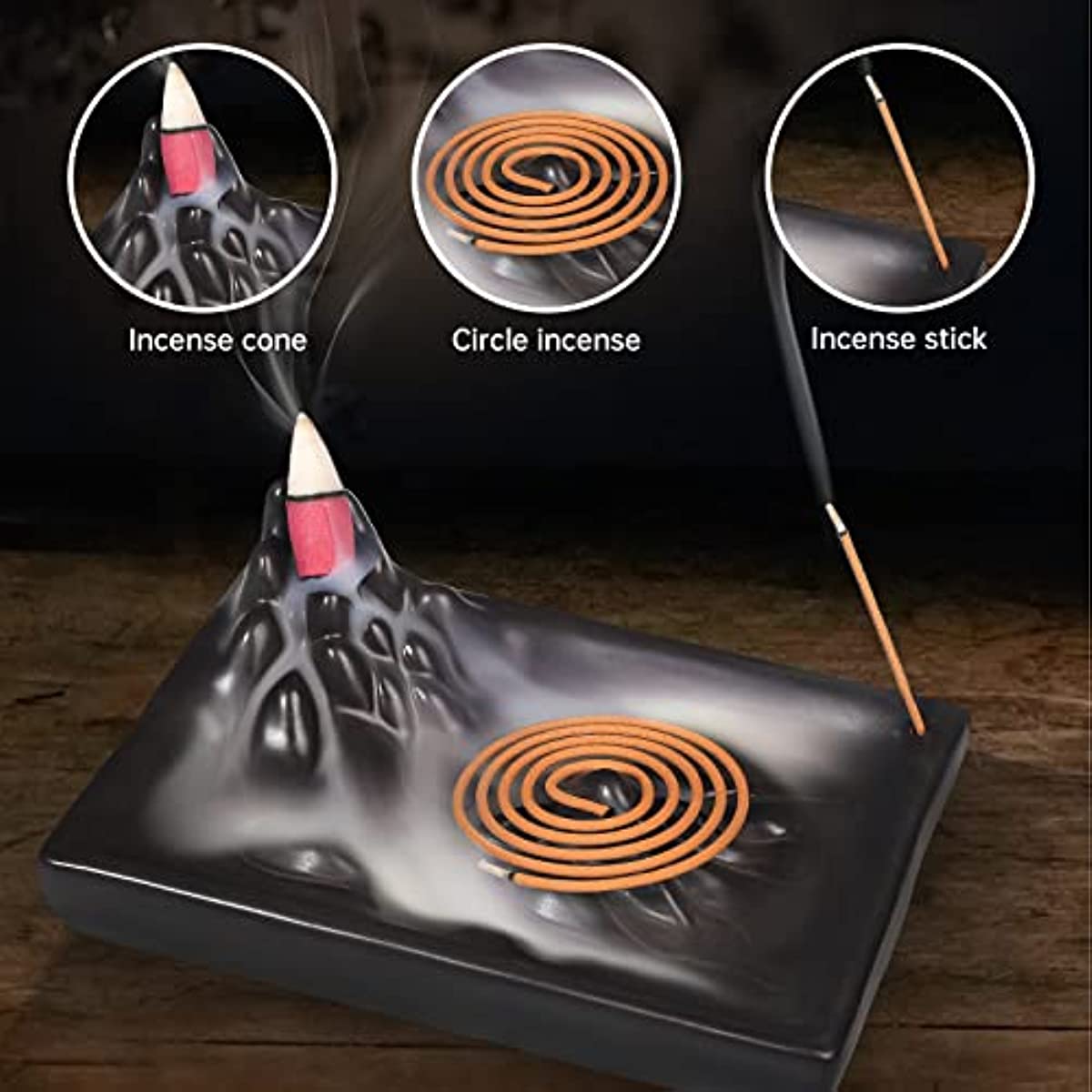 Ceramic Waterfall Incense Burner 60 Cones+30 Sticks