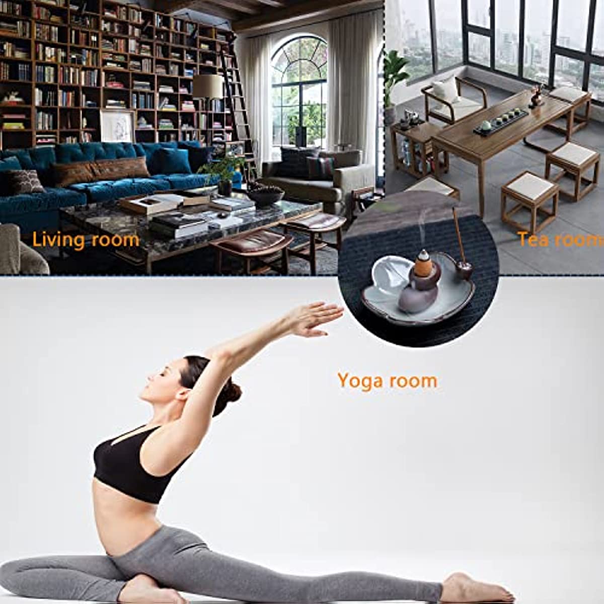 Ceramic Waterfall Incense Burner with 20 Cones