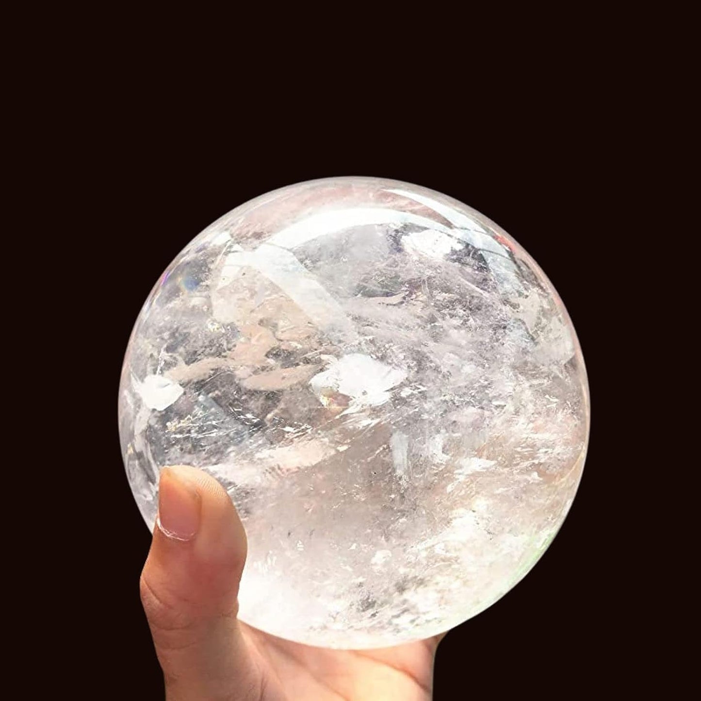 Natural Transparent Quartz Crystal Balls, White Quartz/ Amethyst