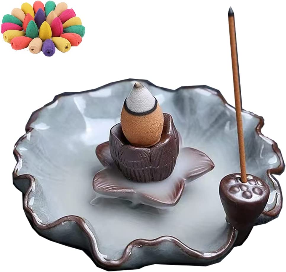 Ceramic Waterfall Incense Burner with 20 Cones