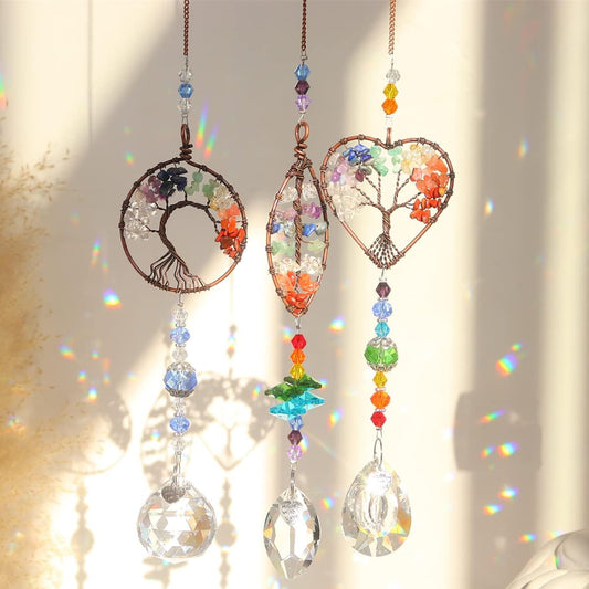 3pcs Crystal Suncatchers for Windows Hanging Tree of Life