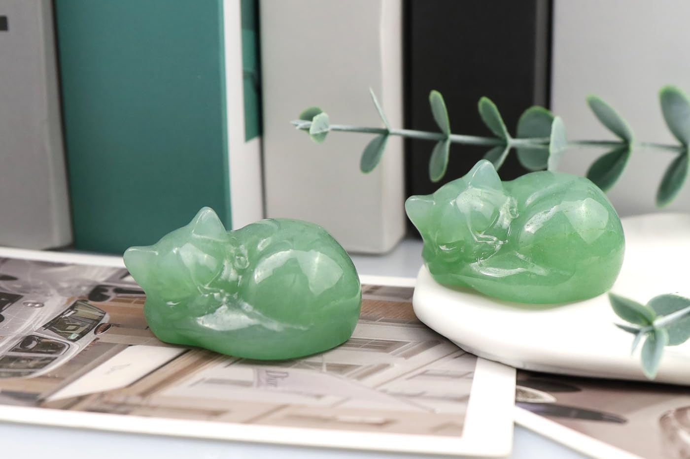 2 Inch Green Aventurine Cat Crystals Statue
