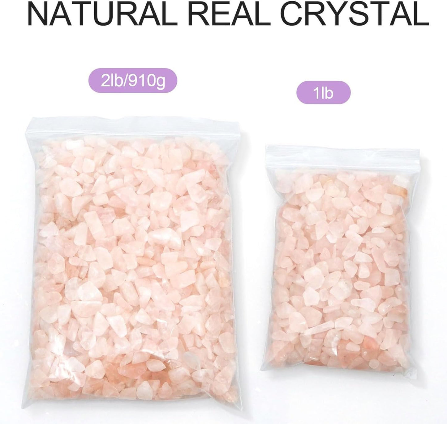 2lb Rose Quartz Natural Crushed 7mm-9mm