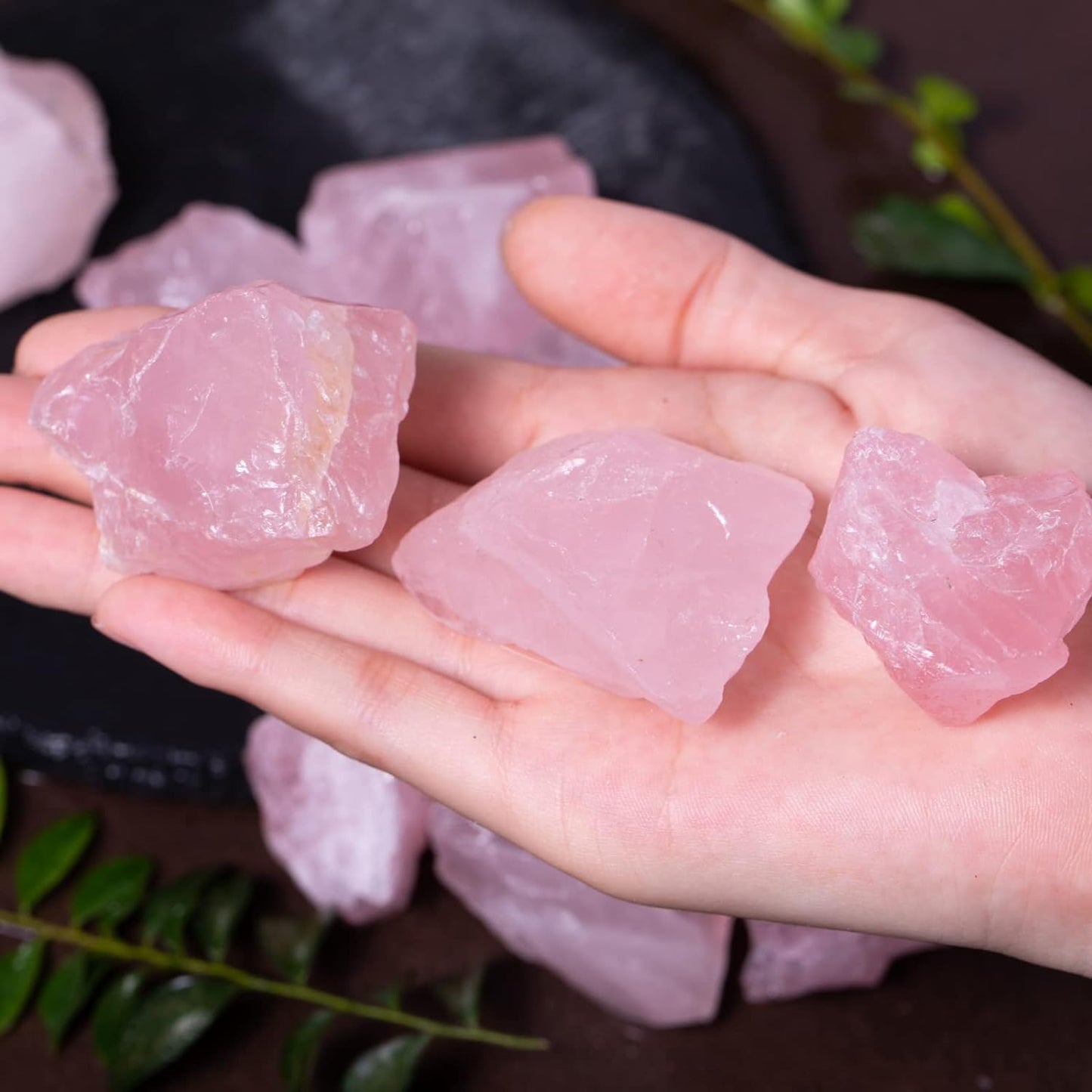 1 lb Bulk Rose Quartz Rough Stones: Large 1"