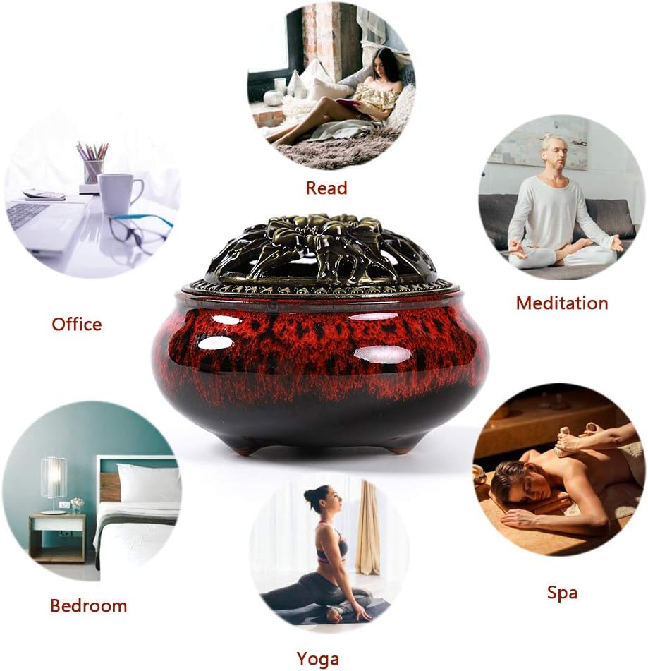 Ceramic Incense Burner with Incense Stick Holder