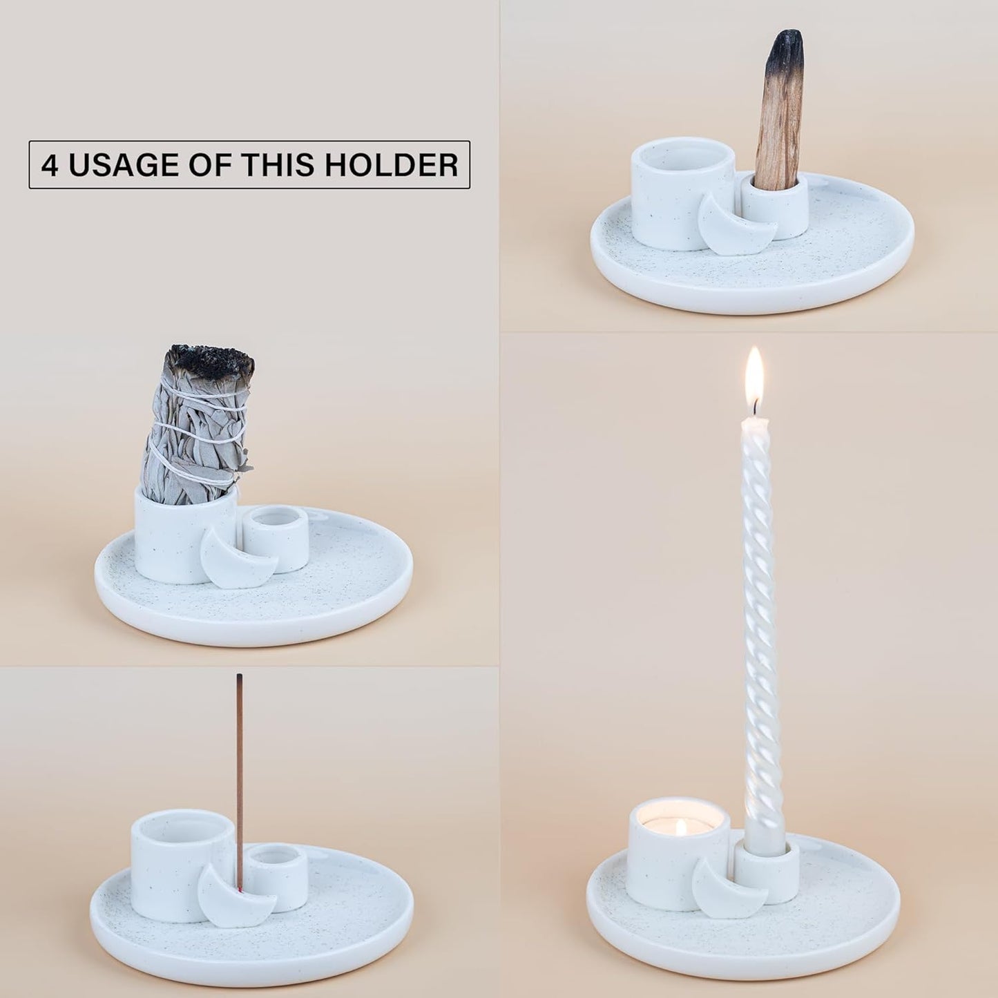 4 in 1 Incense and Candle Holder
