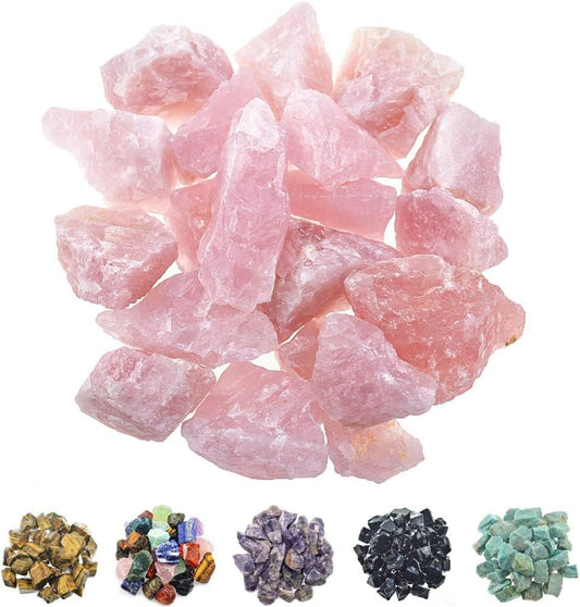 1 lb Bulk Rose Quartz Rough Stones: Large 1"