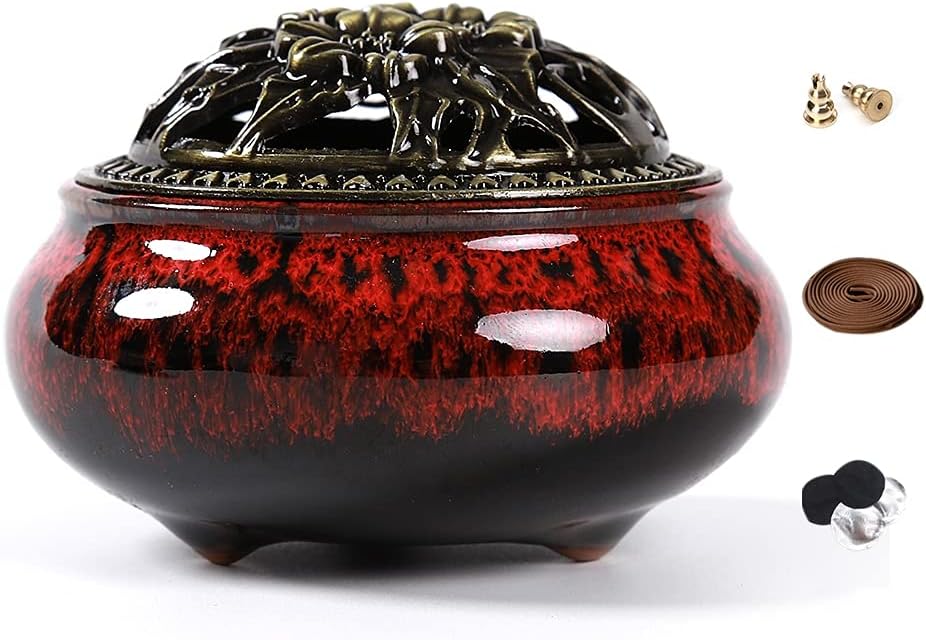 Ceramic Incense Burner with Incense Stick Holder