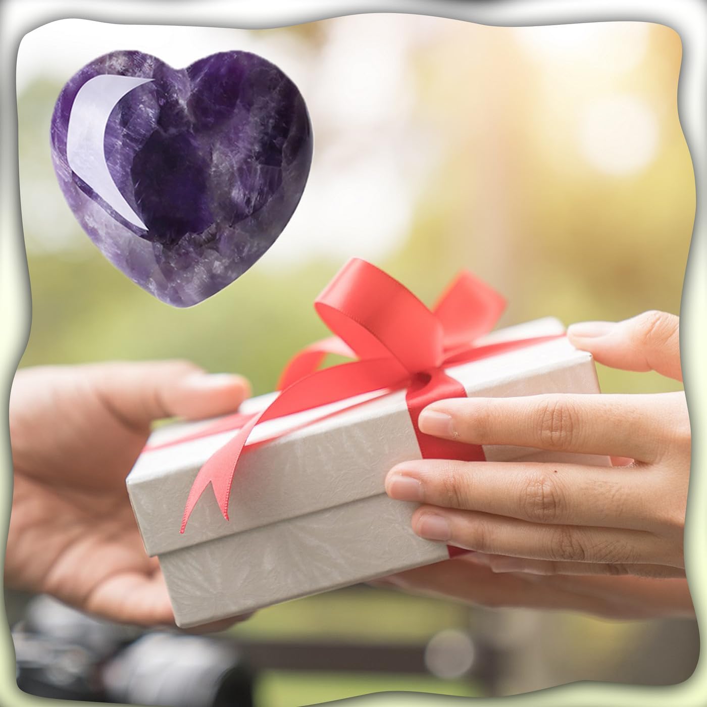 60 mm Amethyst Crystal Large Heart Stone