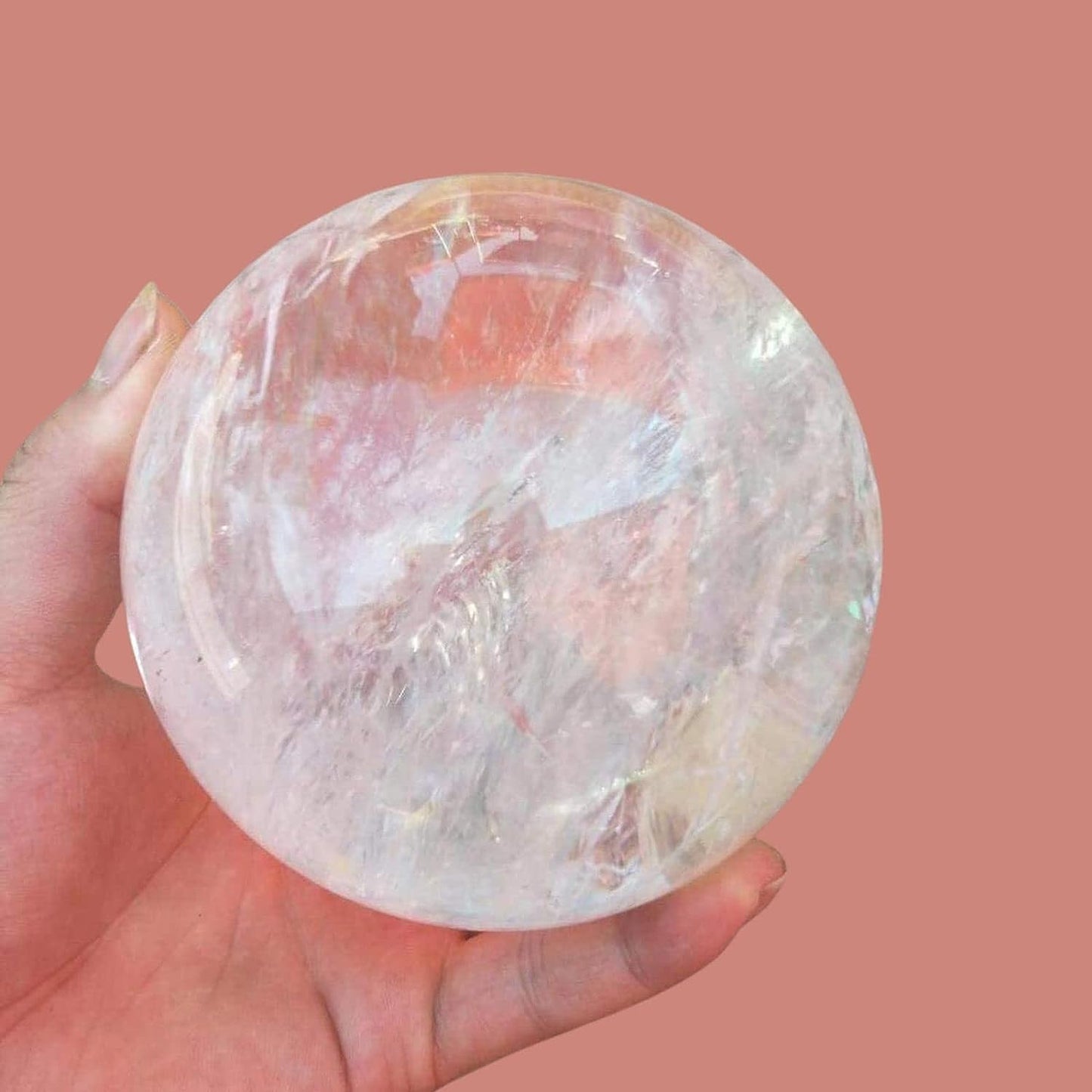 Natural Transparent Quartz Crystal Balls, White Quartz/ Amethyst