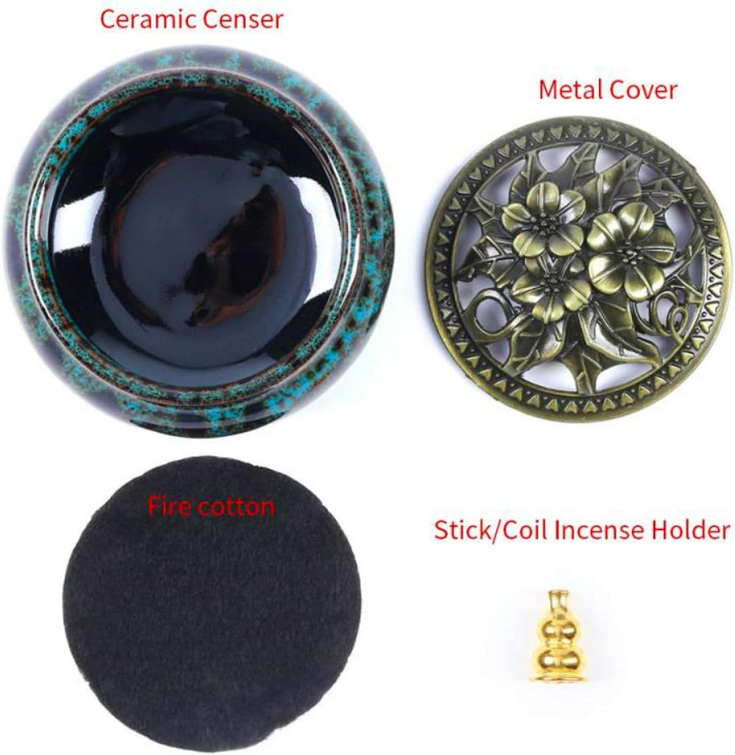 Ceramic Incense Burner with Incense Stick Holder