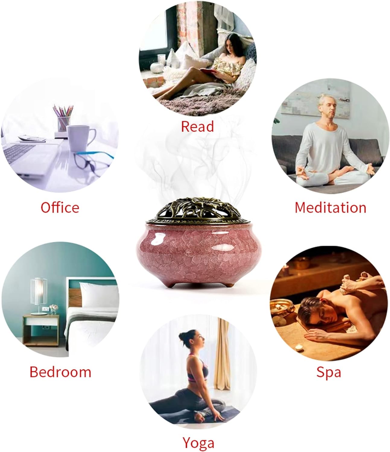 Ceramic Incense Burner with Incense Stick Holder