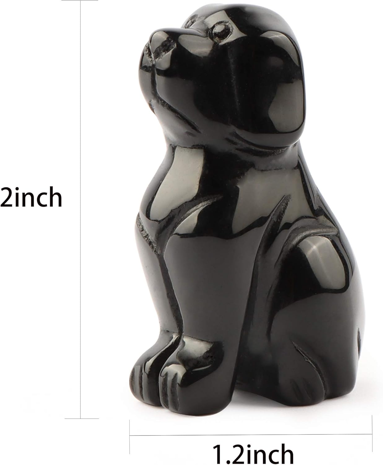 2" Black Obsidian Dog Crystal