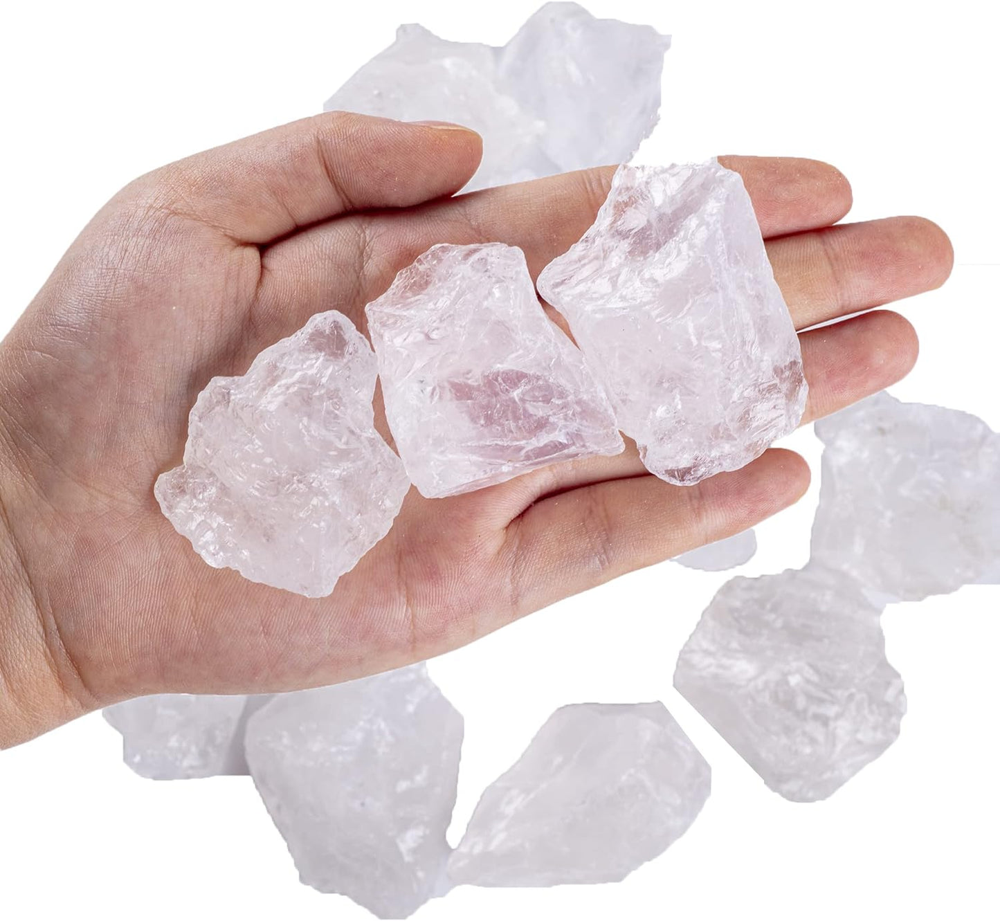 1 lb Bulk Rose Quartz Rough Stones: Large 1"