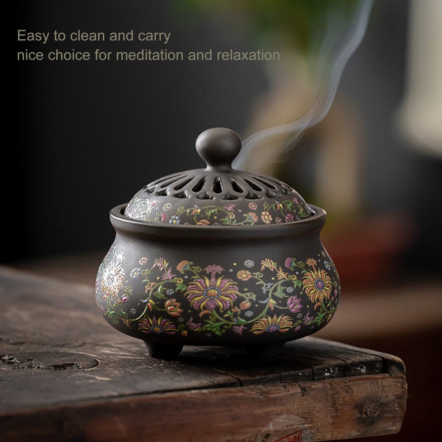 Ceramic Incense Burner with Incense Stick Holder