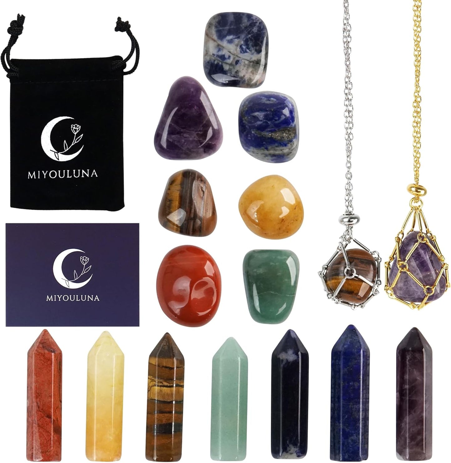 16Pcs Crystals and Healing Stones Set