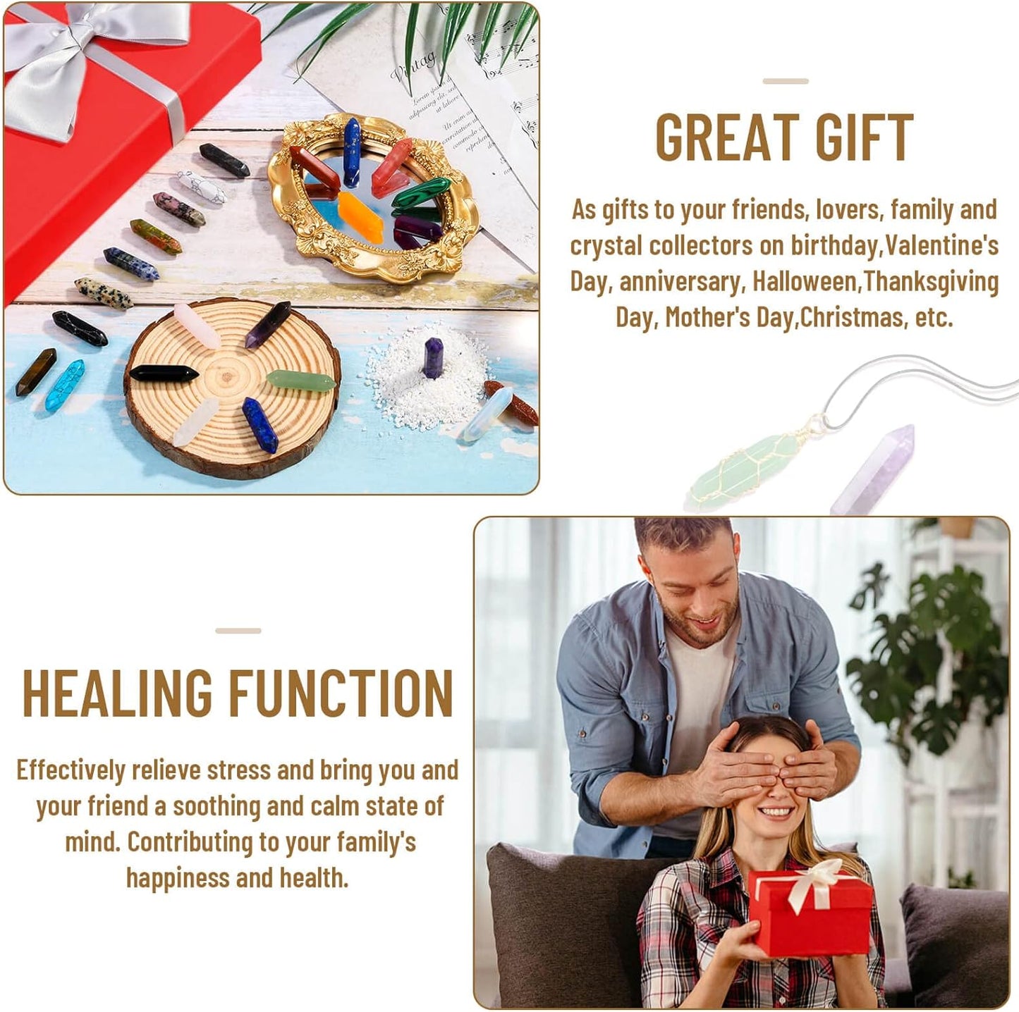 17Pcs Healing Crystals Stones Sets