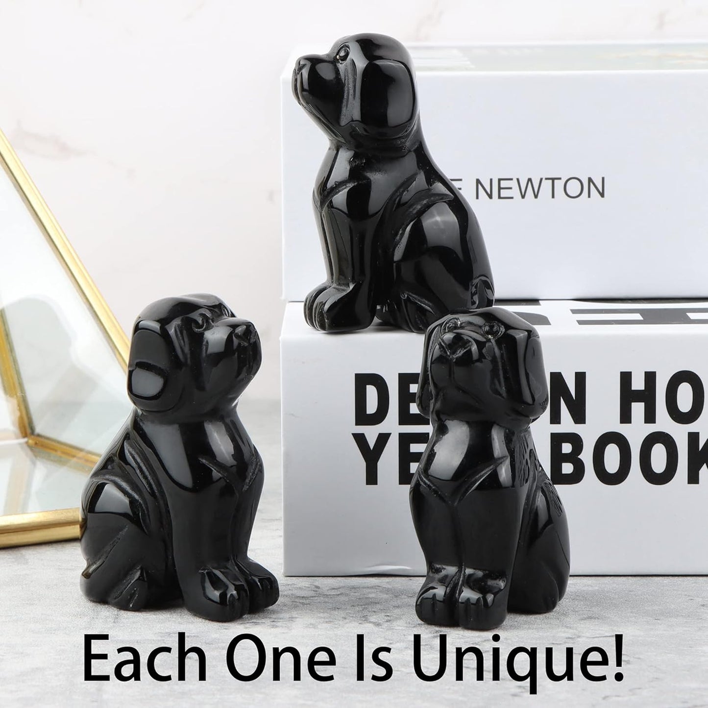 2" Black Obsidian Dog Crystal