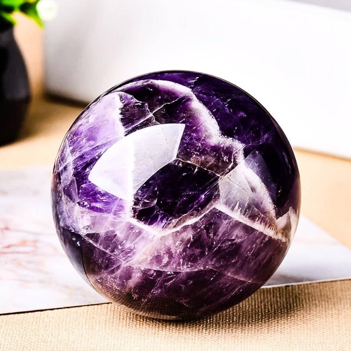 Natural Transparent Quartz Crystal Balls, White Quartz/ Amethyst