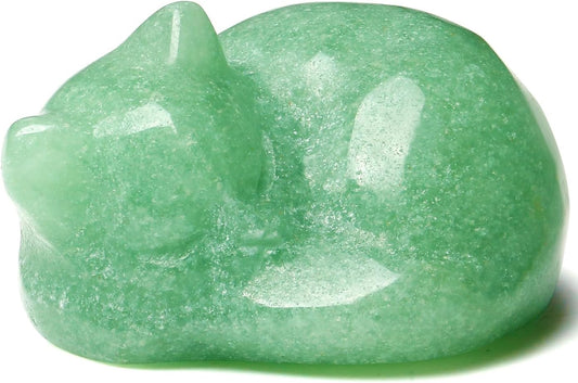 2 Inch Green Aventurine Cat Crystals Statue