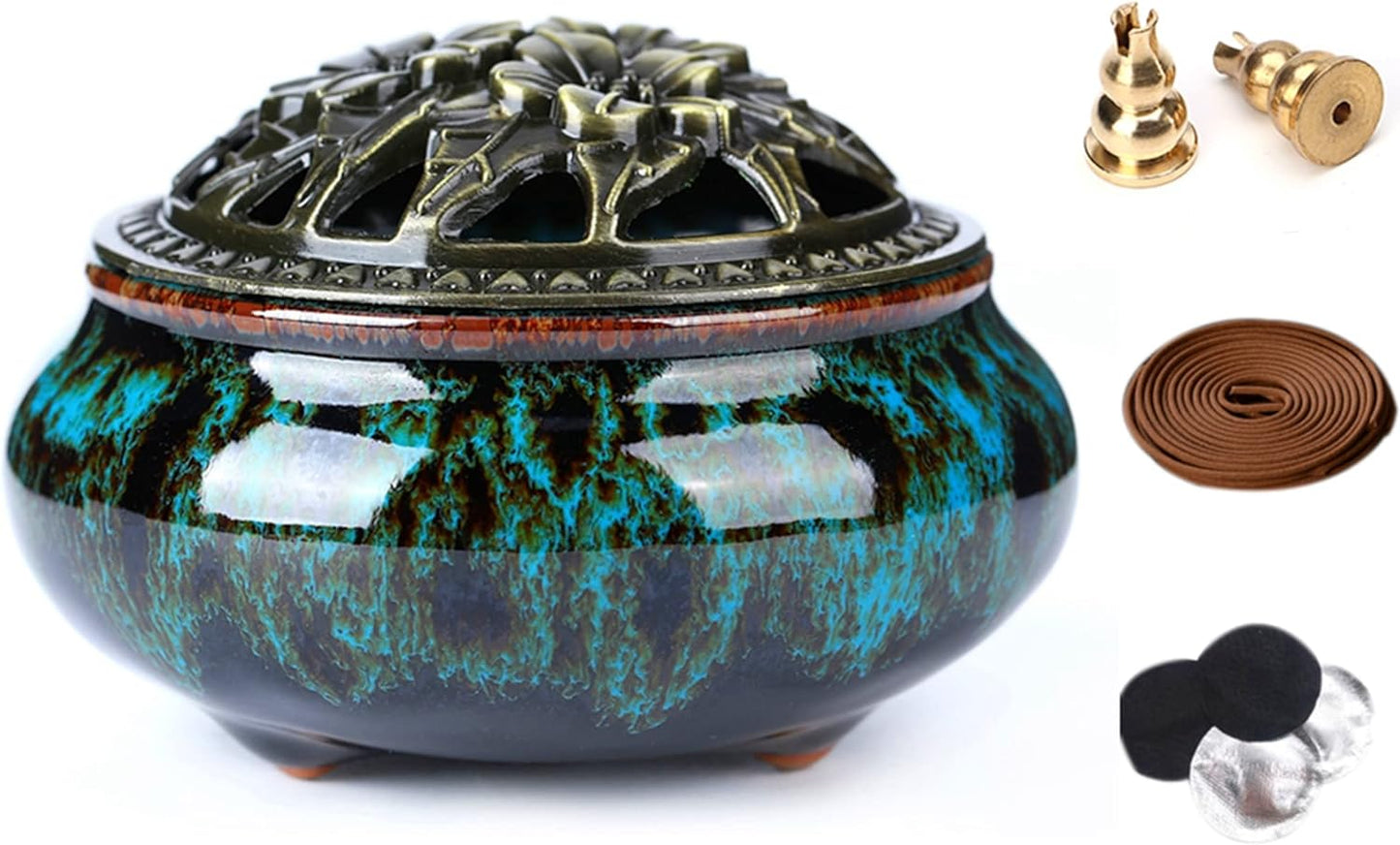 Ceramic Incense Burner with Incense Stick Holder