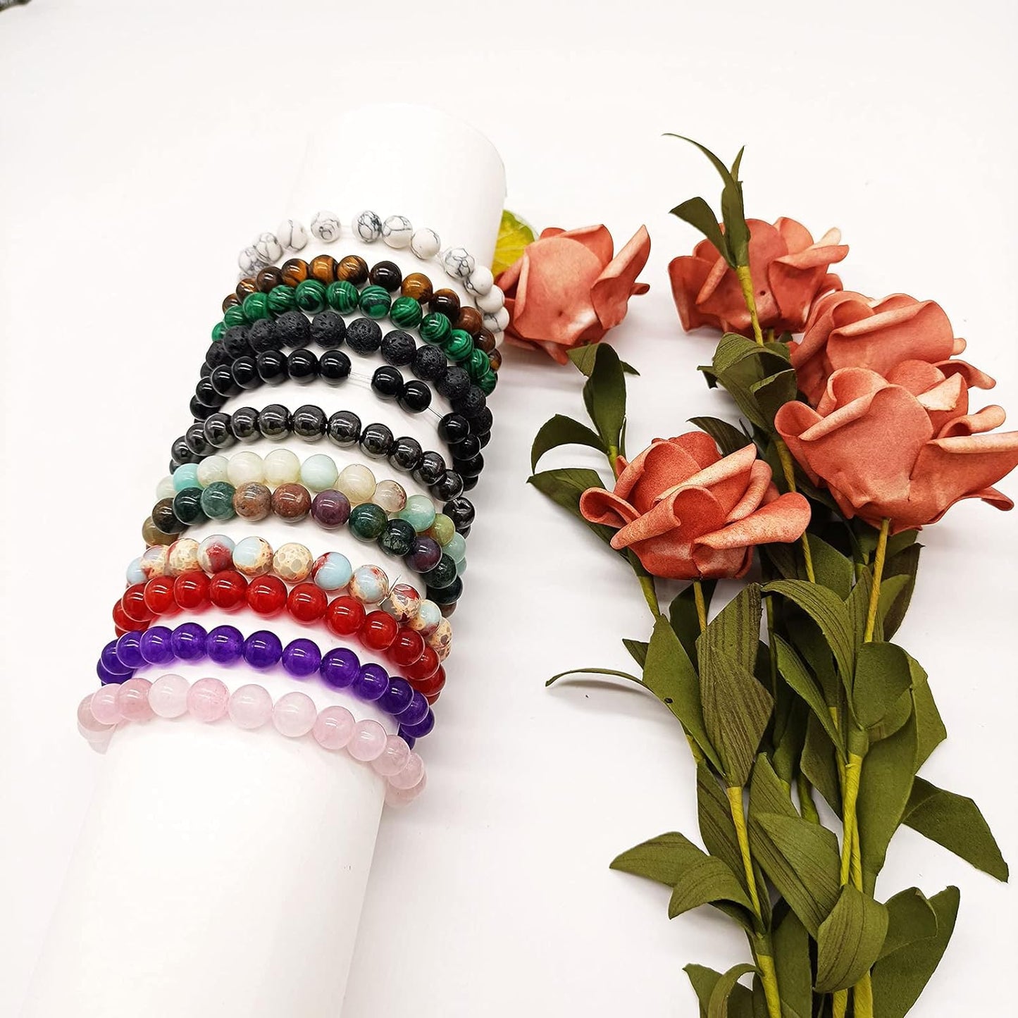 12PCS 8mm  Crystal Reiki Healing Bracelet