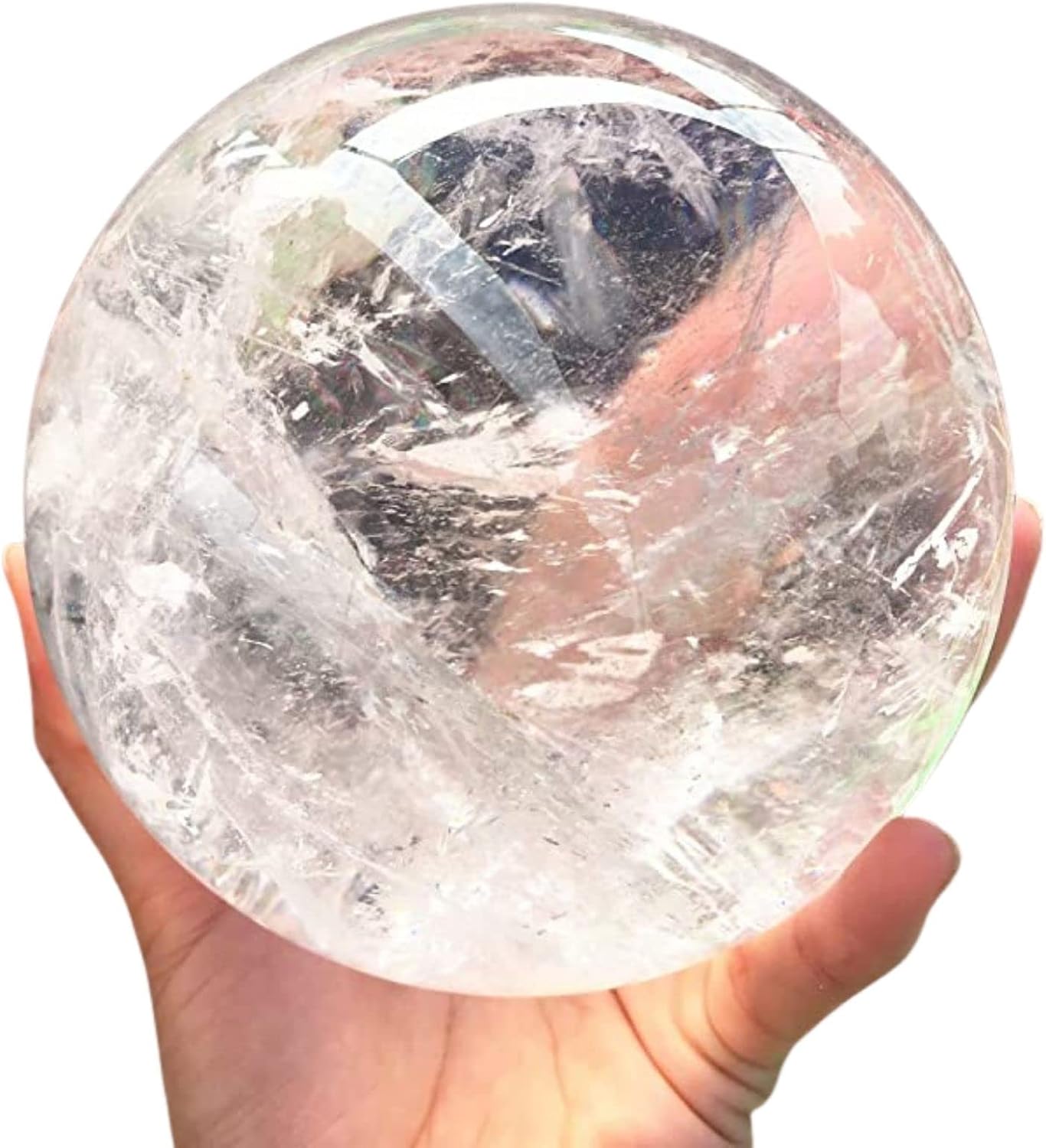 Natural Transparent Quartz Crystal Balls, White Quartz/ Amethyst