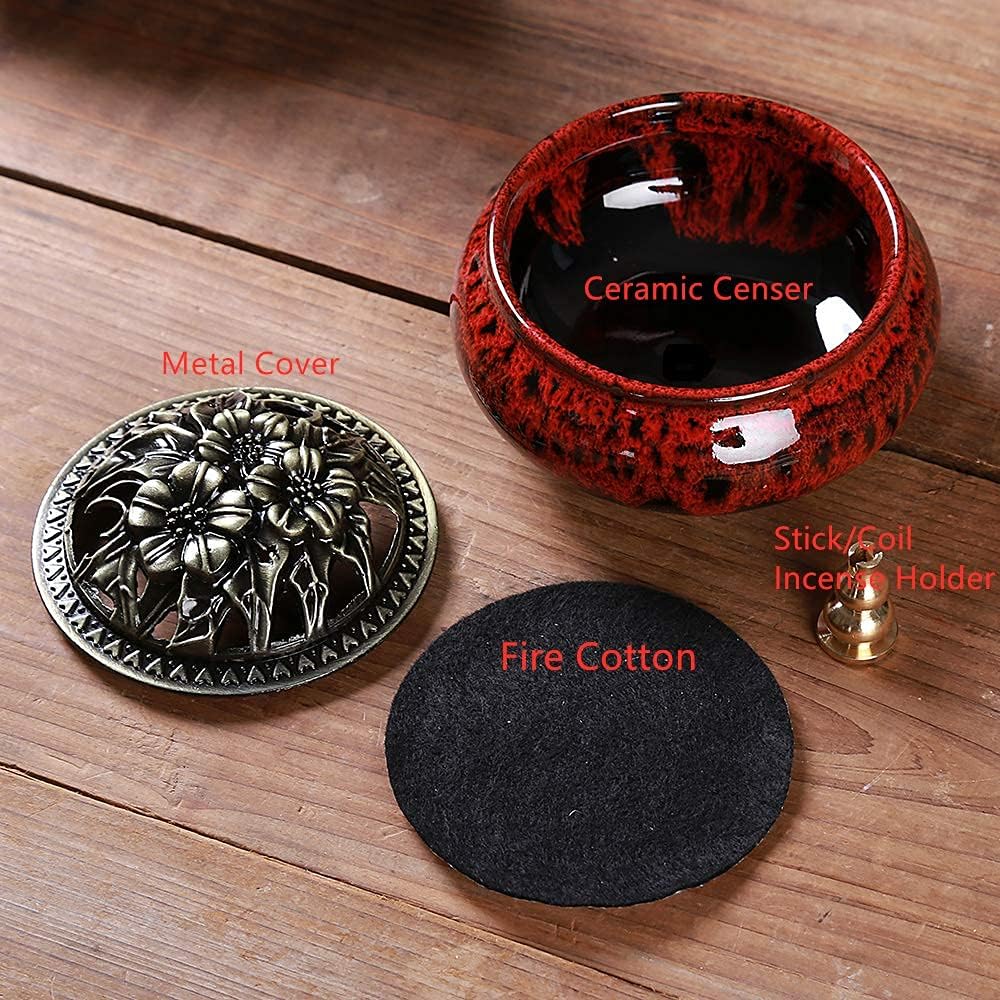 Ceramic Incense Burner with Incense Stick Holder