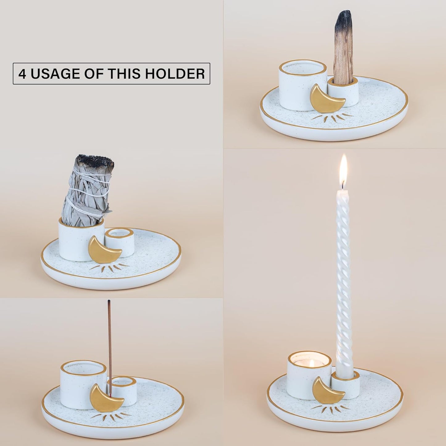 4 in 1 Incense and Candle Holder