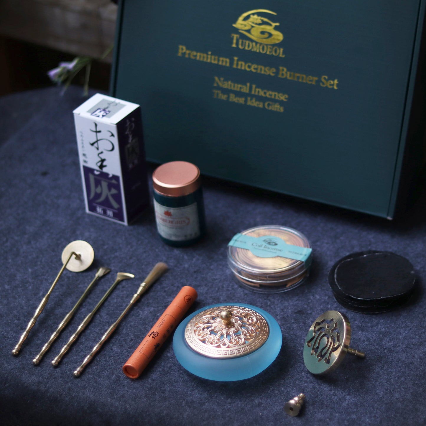 11Colored Glass Complete Incense 16 Pcs Set