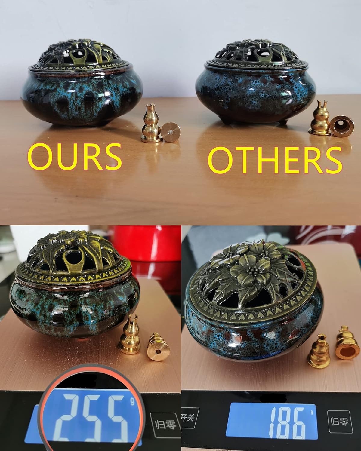 Ceramic Incense Burner with Incense Stick Holder