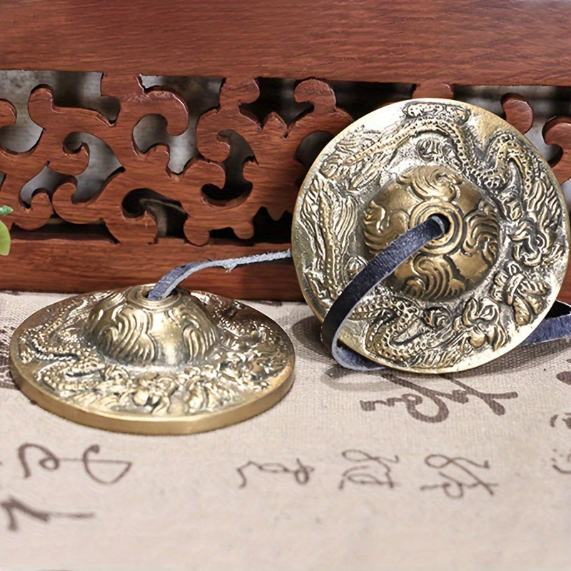 Copper Bell Meditation Dragon Patterned Brass Chime