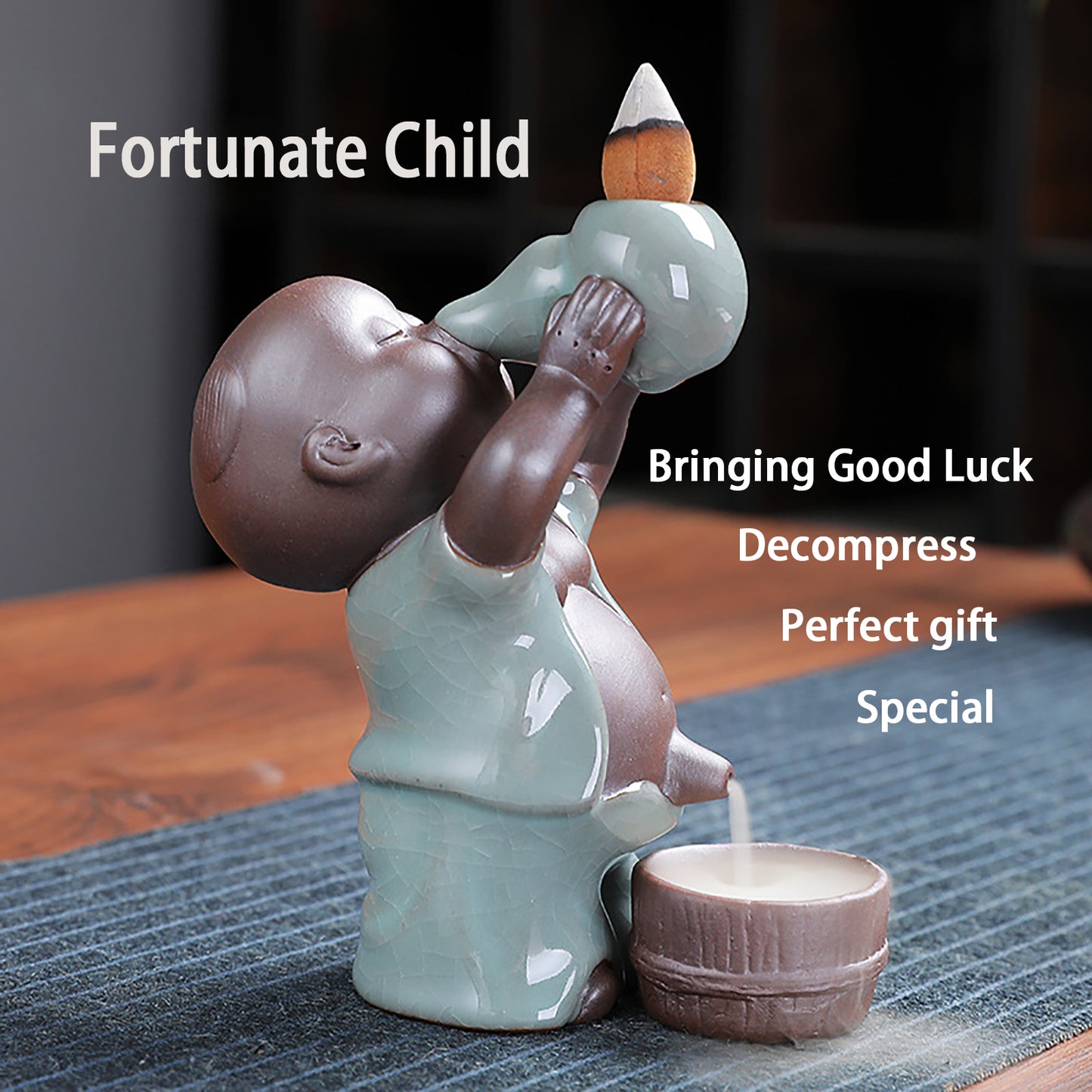 Child Handmade Ceramic Backflow Incense Burner