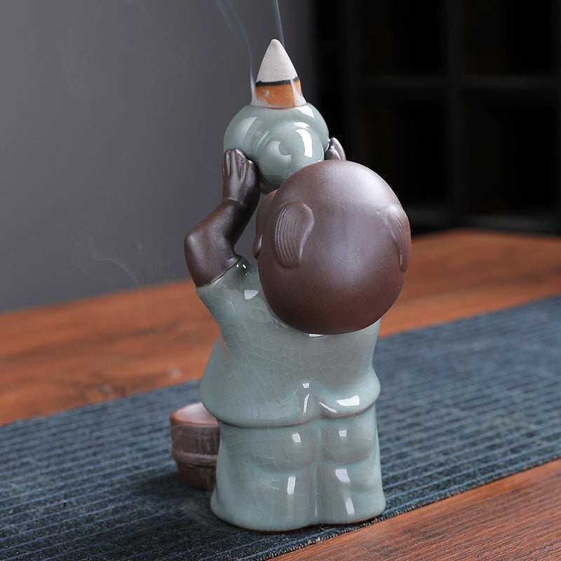 Child Handmade Ceramic Backflow Incense Burner