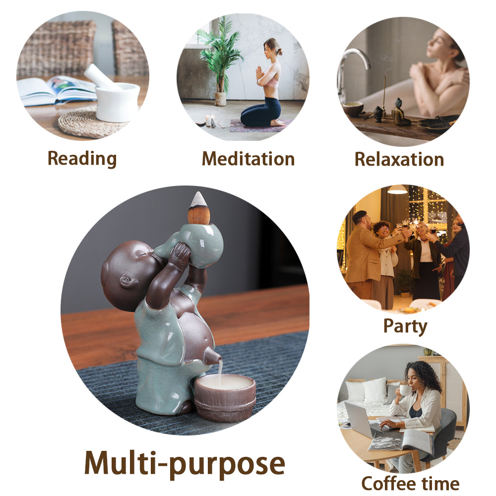 Child Handmade Ceramic Backflow Incense Burner