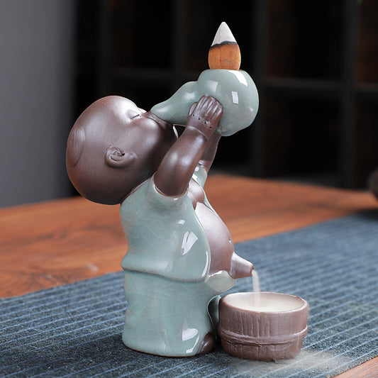 Child Handmade Ceramic Backflow Incense Burner