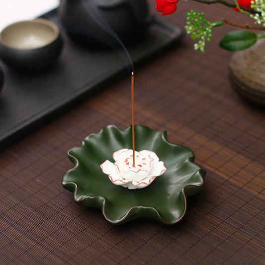 Incense Burner Lotus Leafs