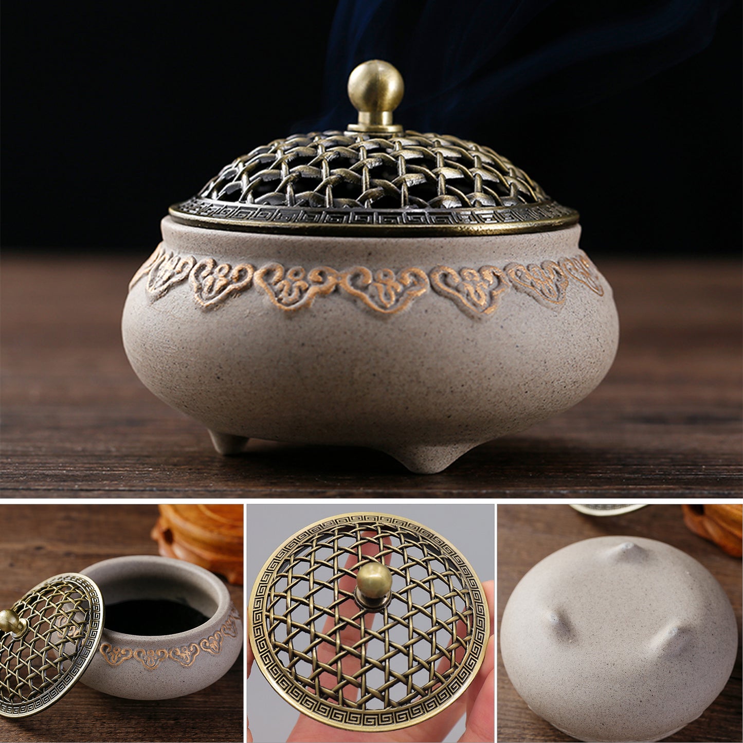 Porcelain Incense Burner (Stick/Cone/Roll Incense) Ceramic