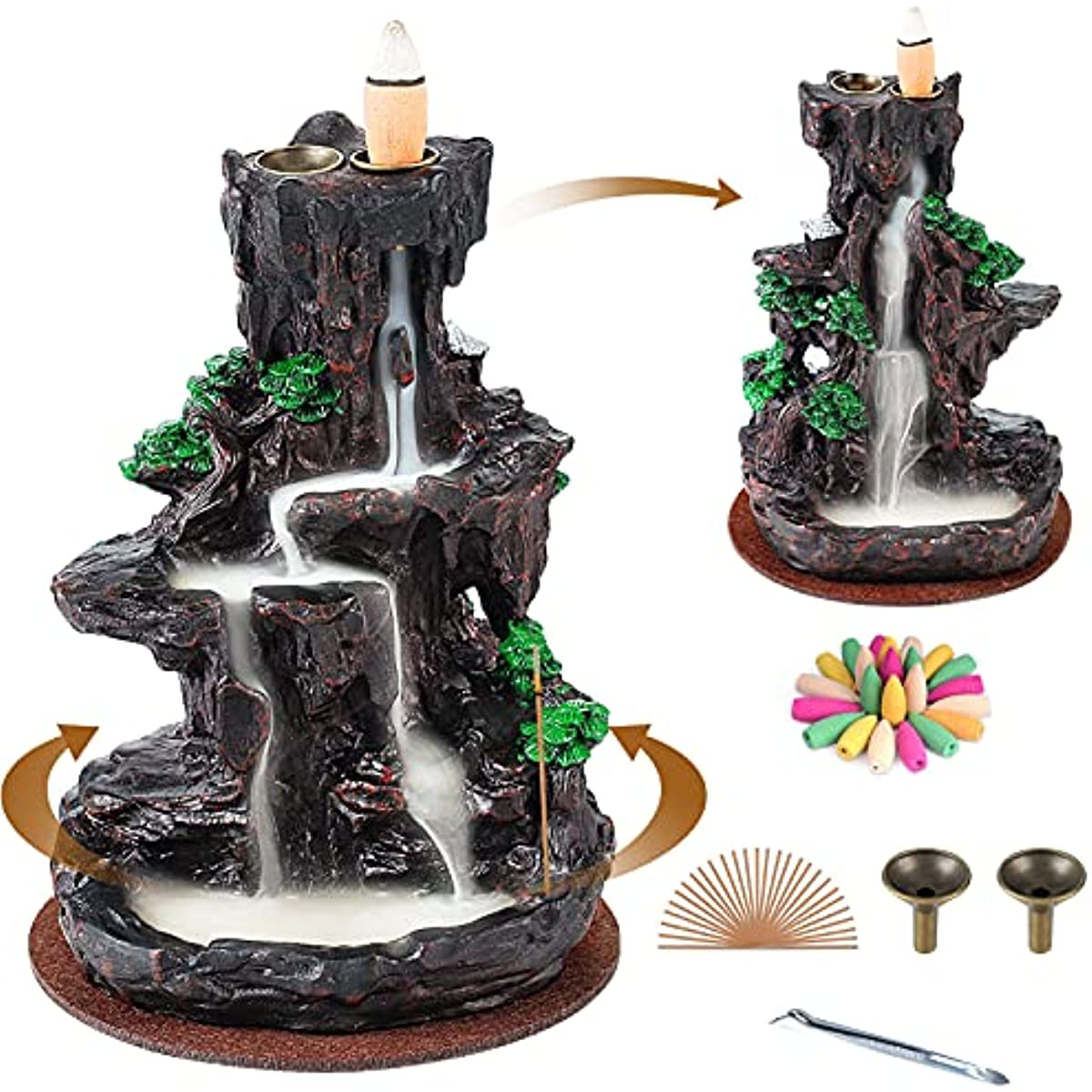 Incense Backflow Holder Waterfall 2 Sides